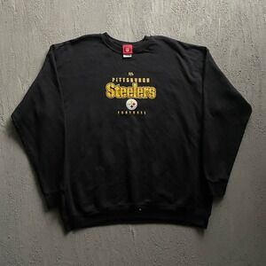 Vintage NFL Pittsburgh Steelers Football Sweatshirt Mens 2XL Black 2000s NFL